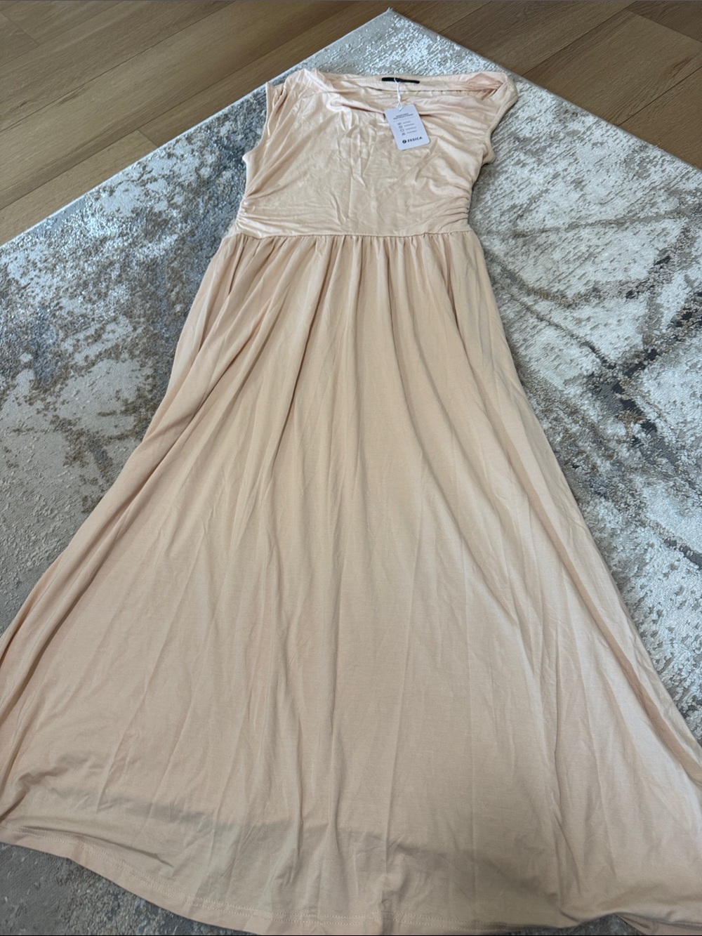 Women's Sleeveless Maxi Dress in Light Beige - Elegant Everyday Style